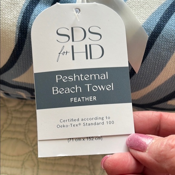 SDS for HD Blue Peshtemal Luxurious Beach Towel - Picture 2 of 6